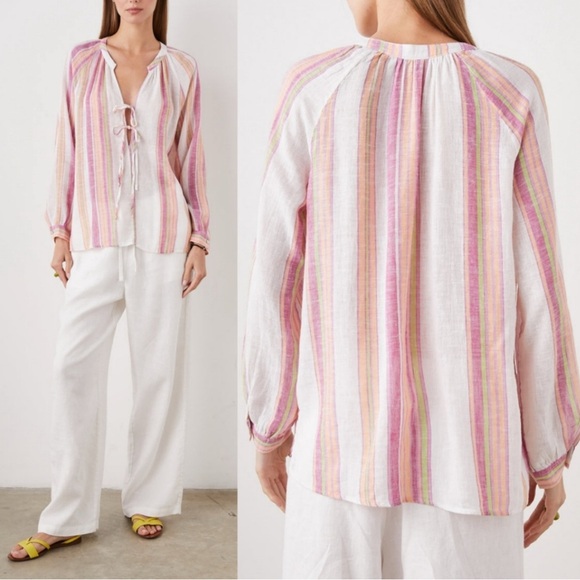 RAILS Brielle Top In Hibiscus Stripe M - Picture 1 of 5